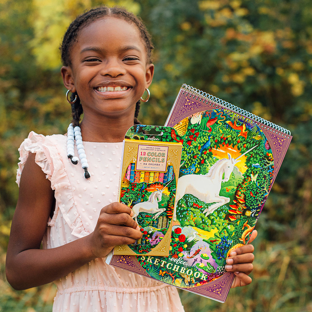 eeBoo 12 doble fargeblyanter, Neon Metallic - Enhjørning