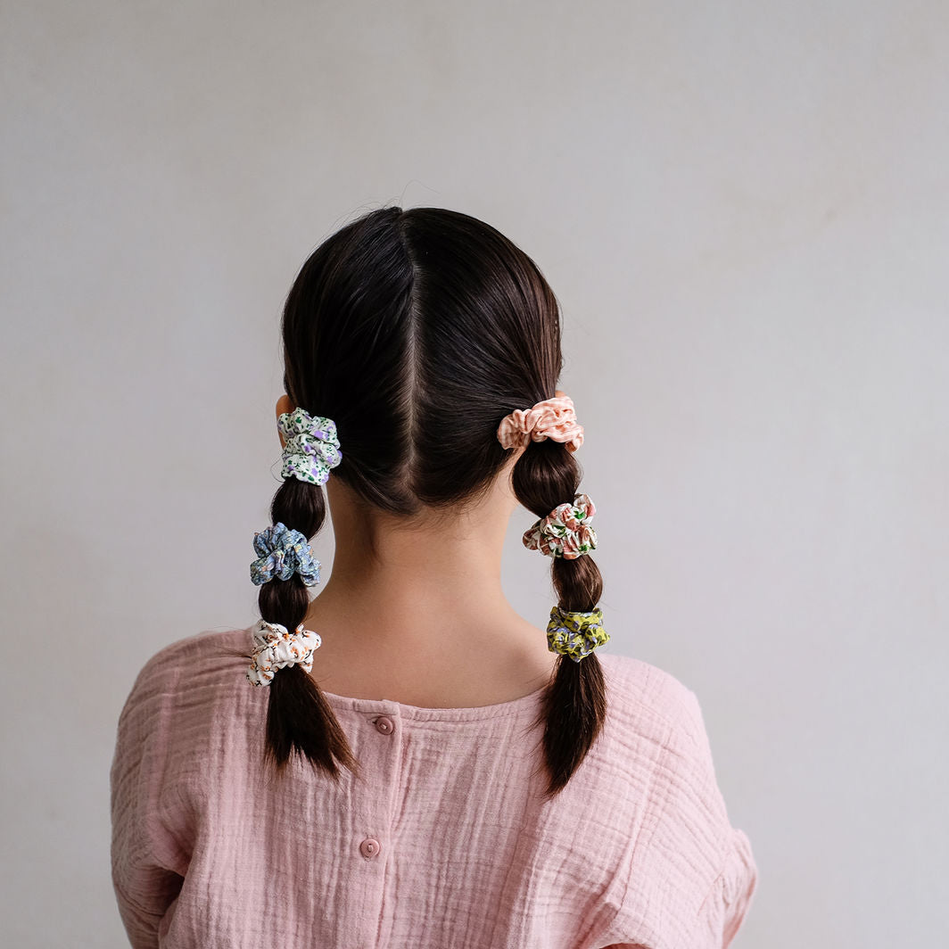 Mimi & Lula 6 scrunchies, Floral Spring on the Farm
