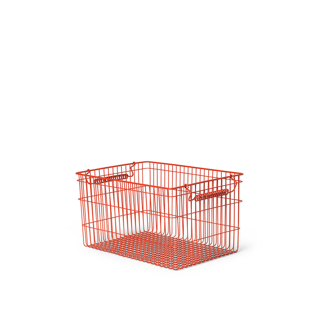 Ferm Living trådkurv, Cala Stackable Baskets, Sæt m. 2 stk. - Poppy red