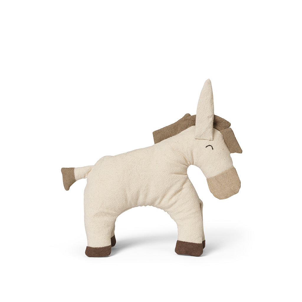 ferm Living Tøydyr, Donkey Soft Toy - Mørk sand
