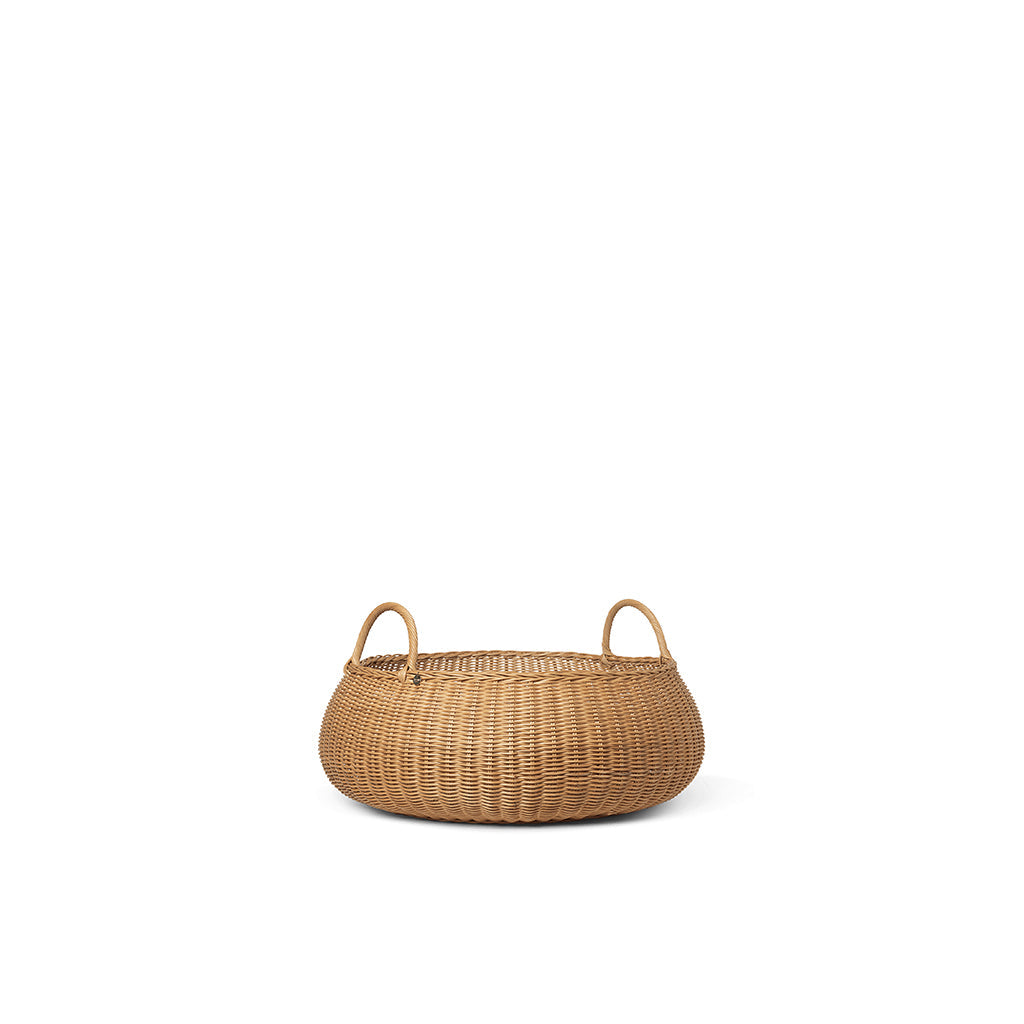 Ferm Living flettet kurv lav i naturlig rattan