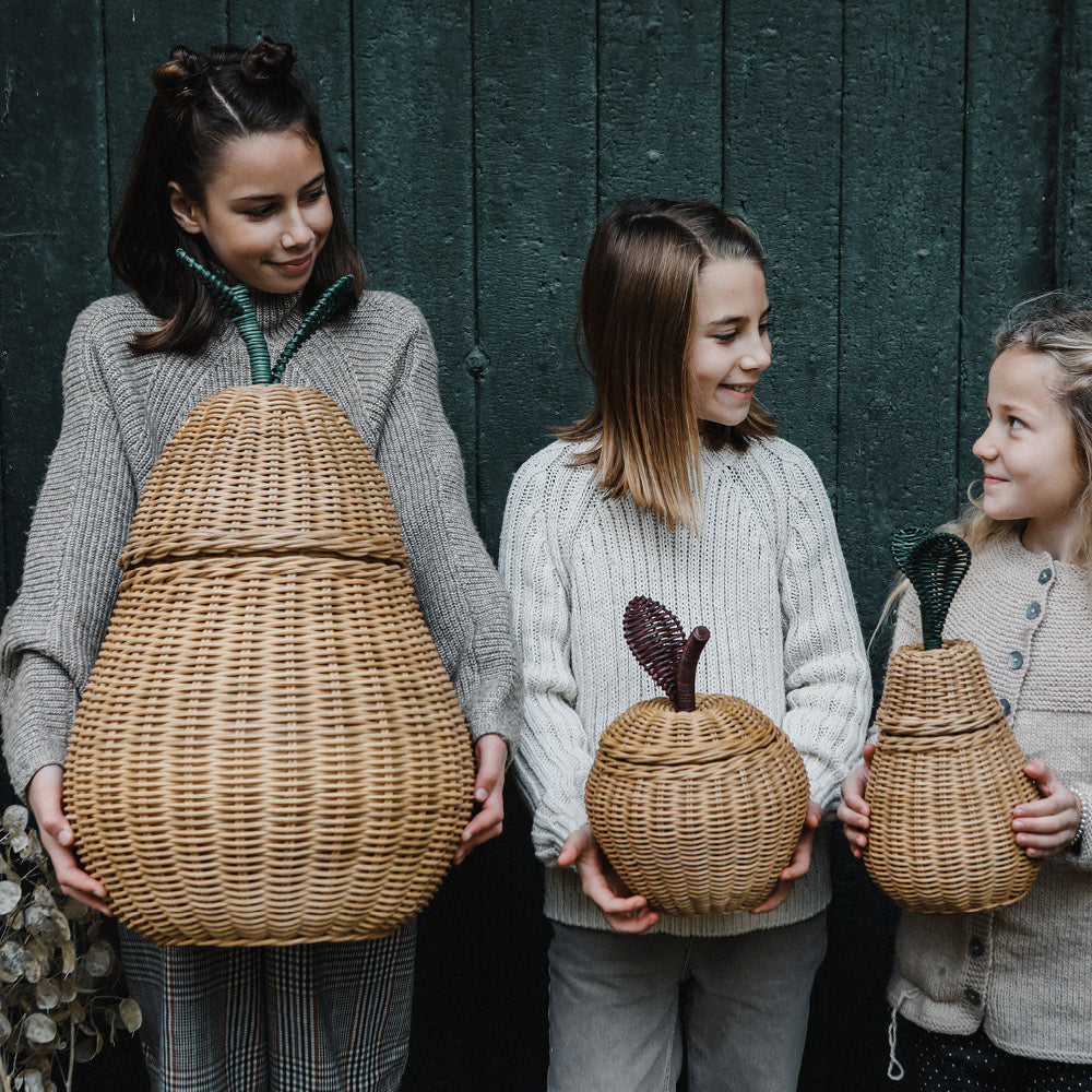 ferm Living Pear Storage, flettet kurv i rattan – liten