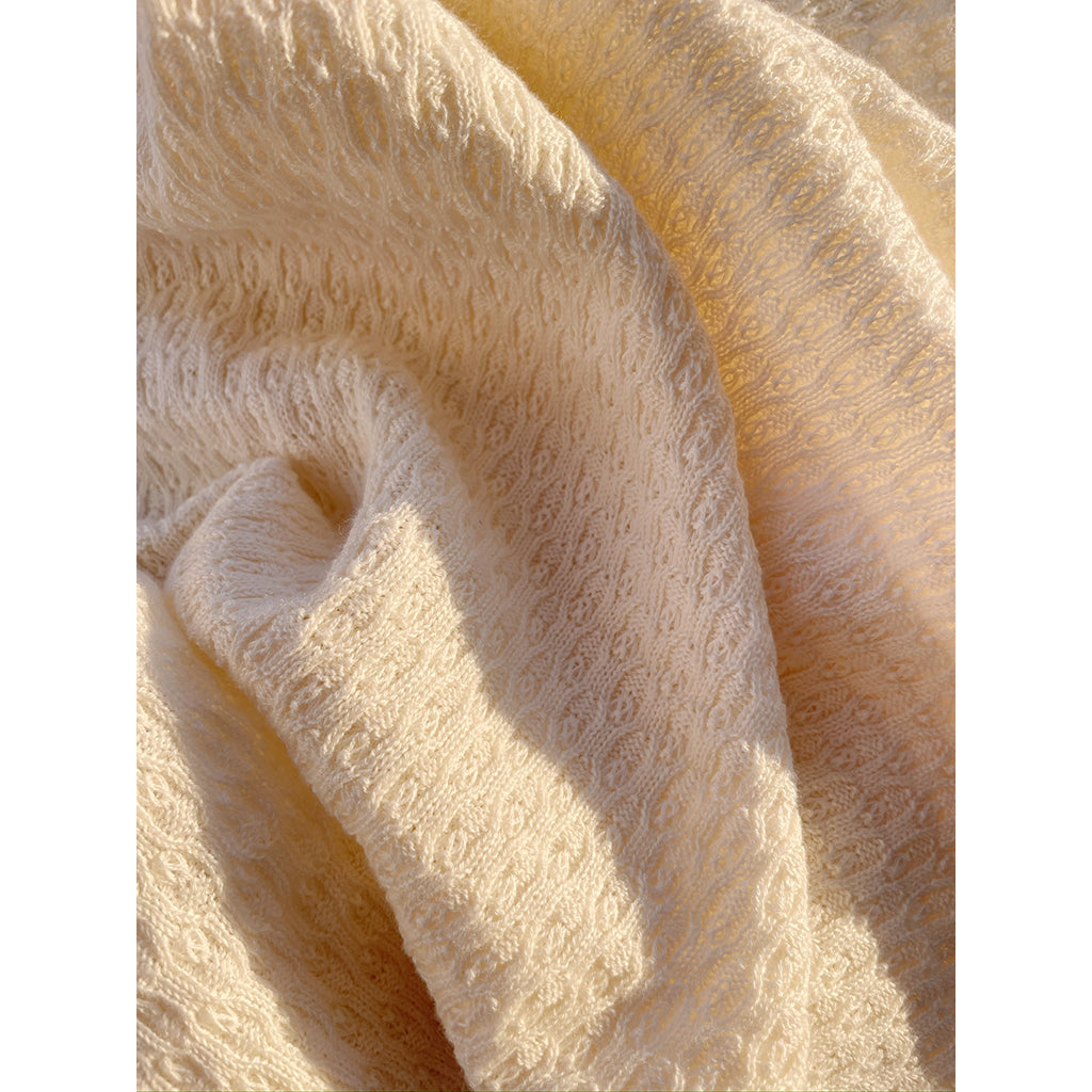 Fanga Fontana babytæppe, Venti Pointelle, GOTS – Antique white