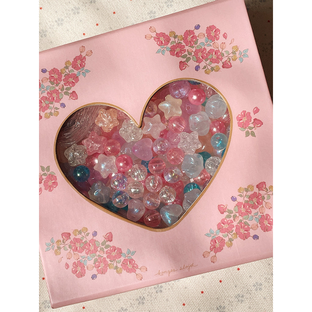 Konges Sløjd Perleskrin, Box of pearls - Blå/rosa