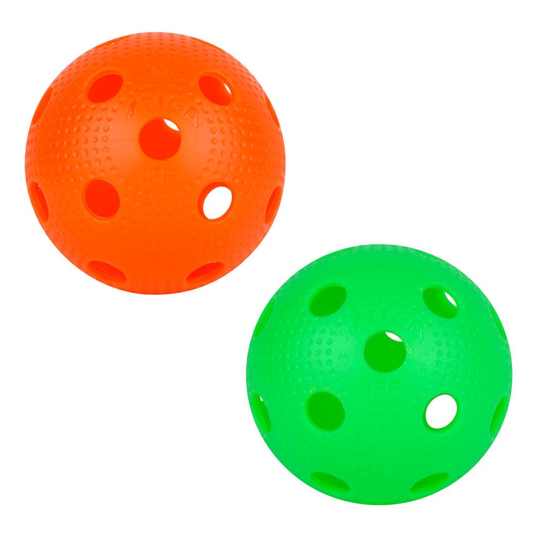 Stiga EXS 2-pack floorballs - Oransje og grønn