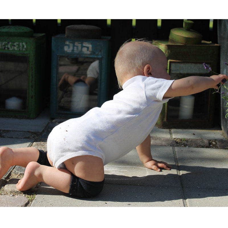 GoBabyGo knebeskyttere m. gummiprikker, grey melange