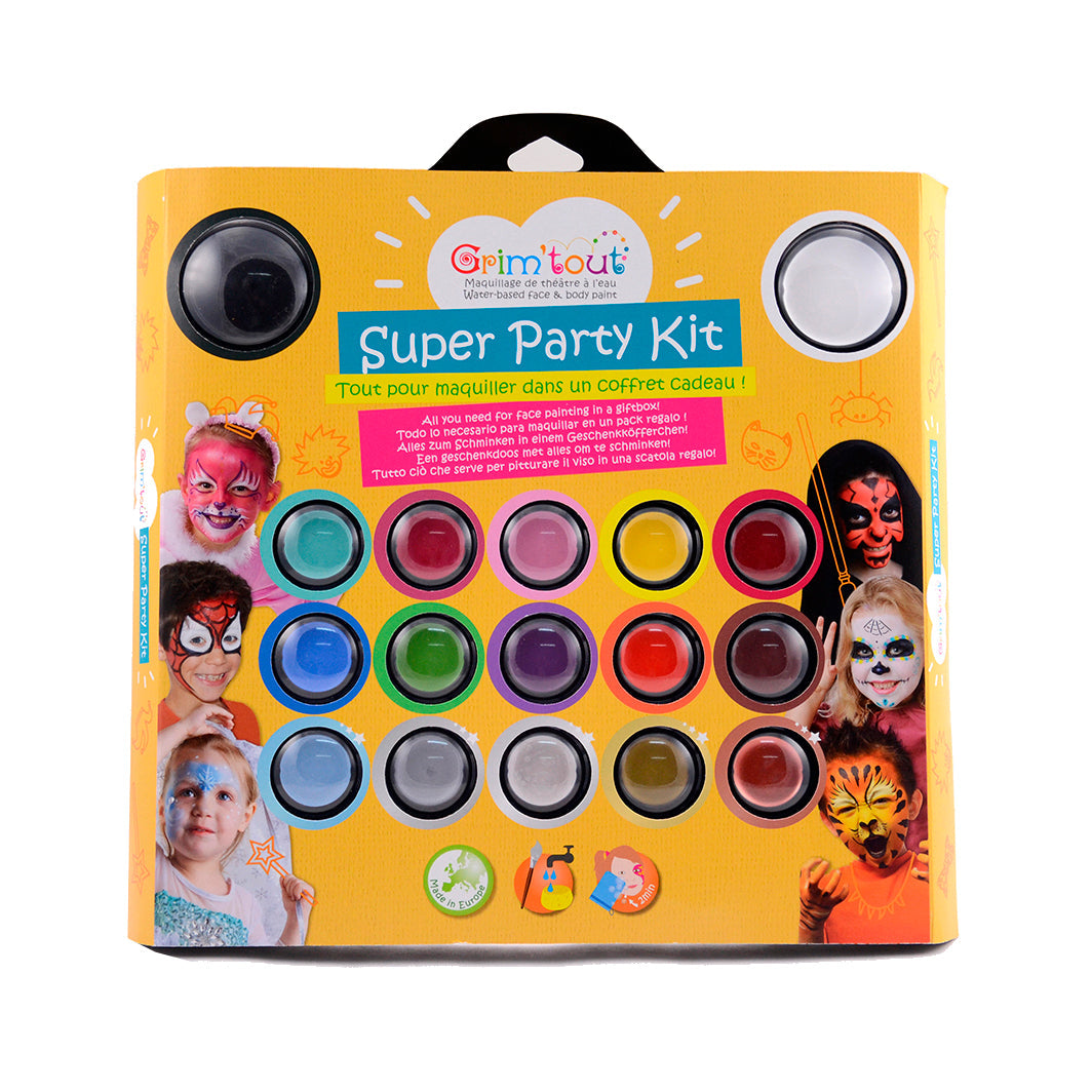 Grim Tout Ansigtssminke, Super party kids - 17 farger