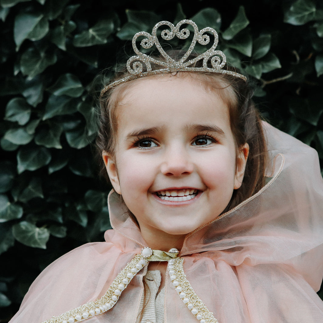 Great Pretenders hårbøyle m. diadem, Gullglitter