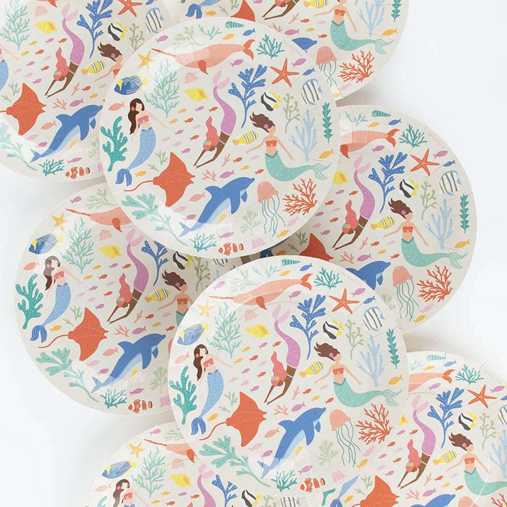 My Little Day papptallerkener, Havfrue - 8 stk.