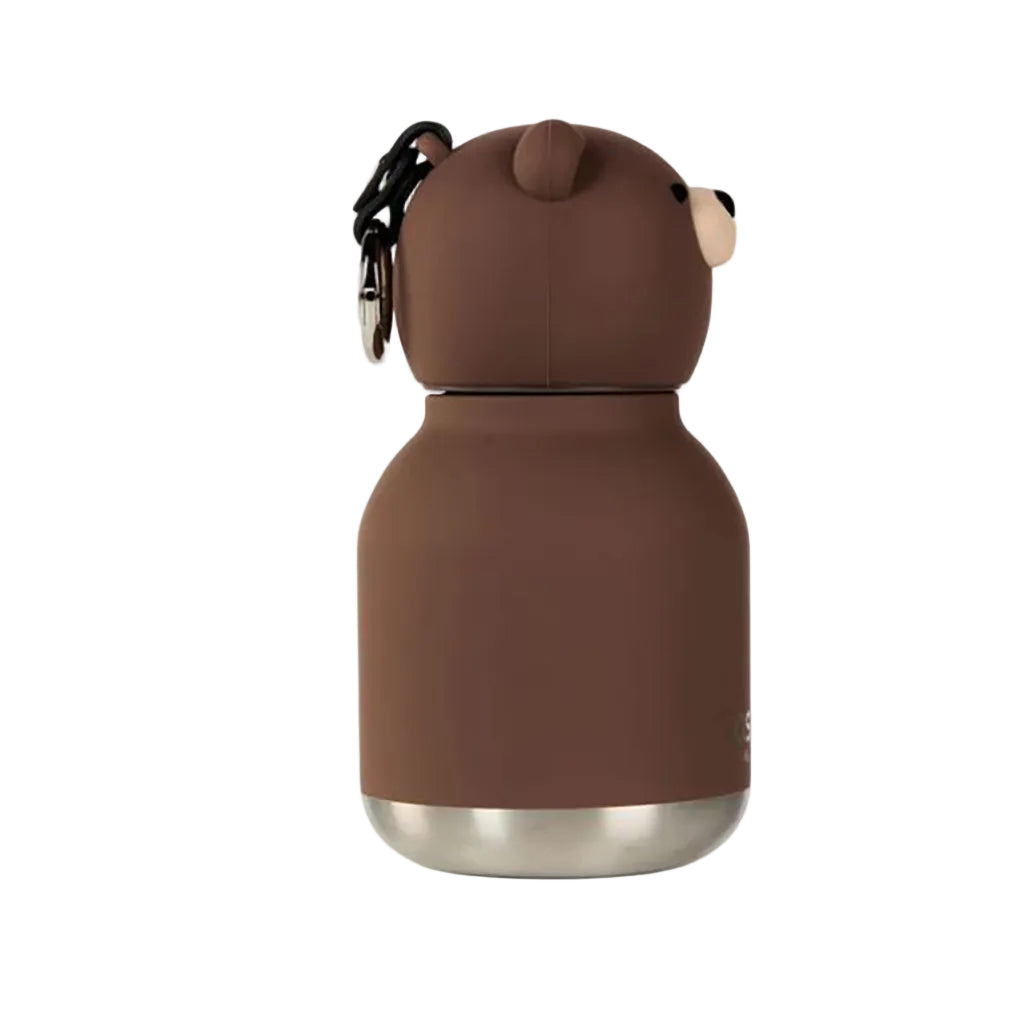 Asobu Bestie Mini termodrikkeflaske m. nøkkelring, 200 ml - Brun bjørn