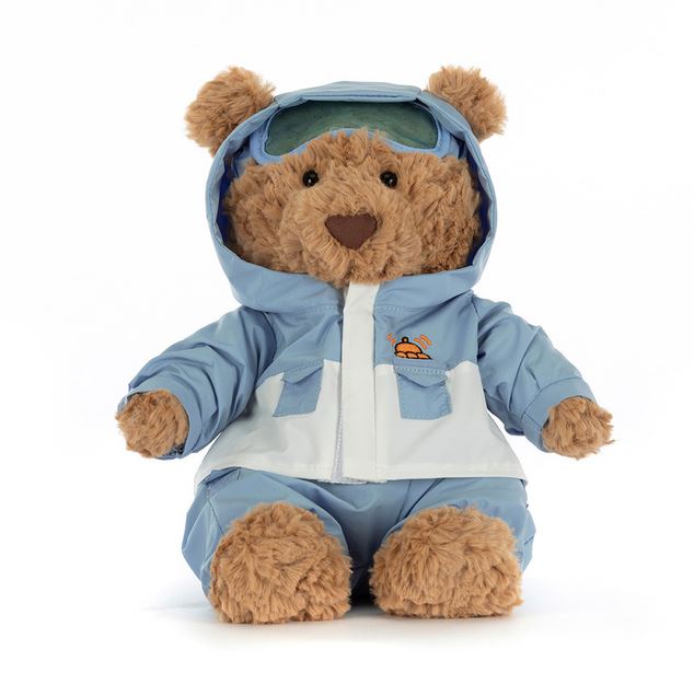 Jellycat bamse, Bartholomew Bjørn med snedragt - 26 cm