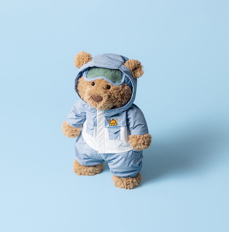 Jellycat bamse, Bartholomew Bjørn med snødrakt - 26 cm