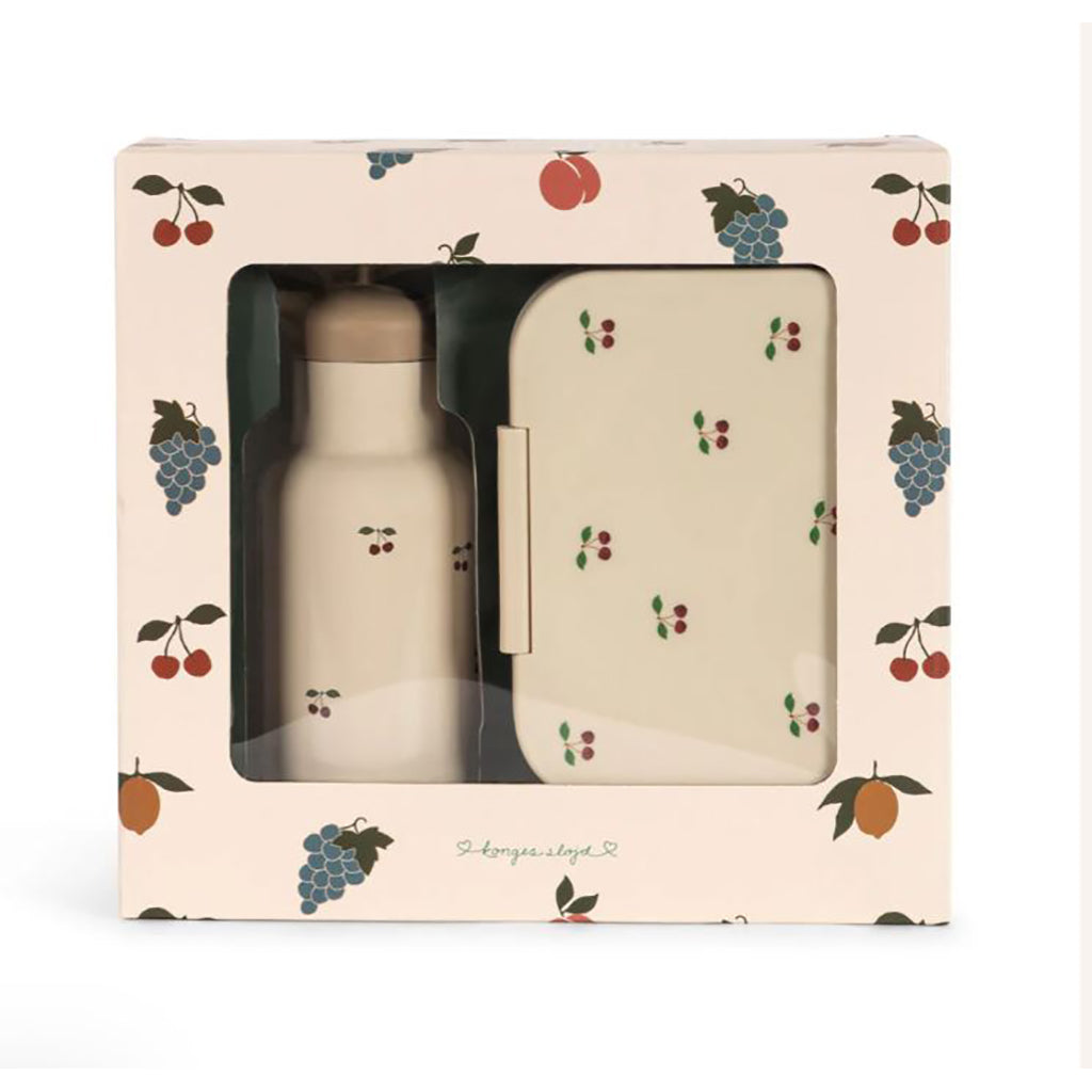 Konges Sløjd Lunch box set, Madkasse og drikkedunk - Cherry Blush