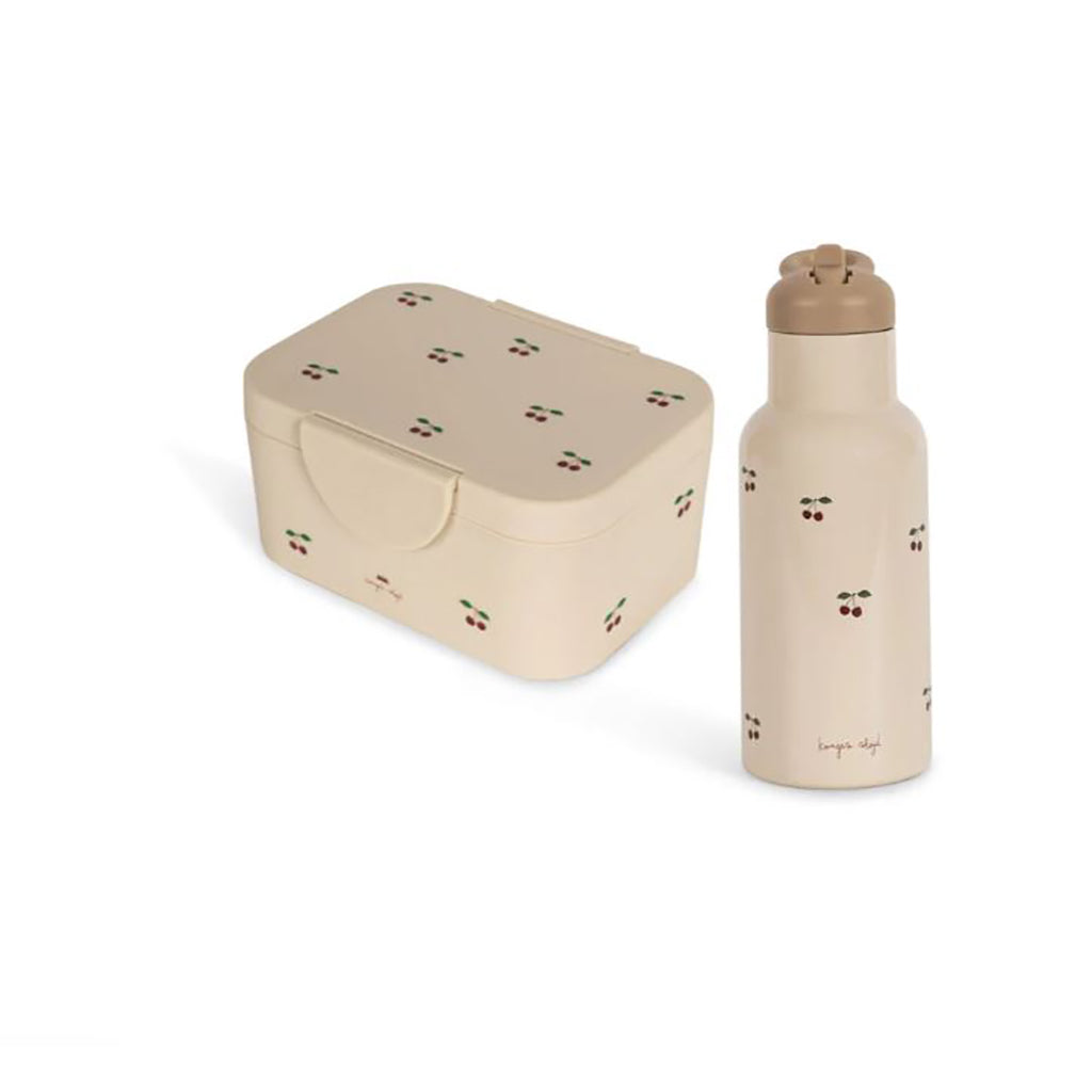 Konges Sløjd Lunsjboks-sett, Matboks og drikkeflaske - Cherry Blush