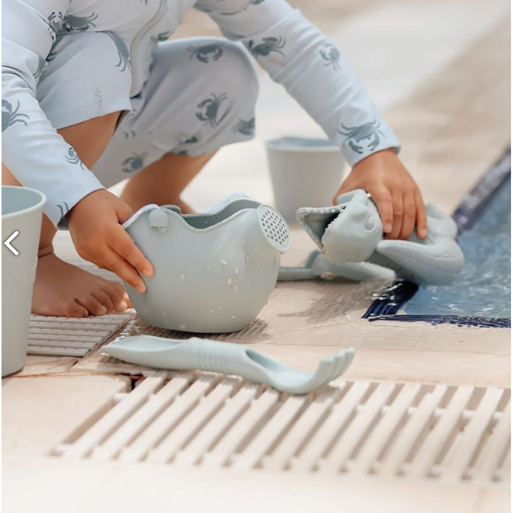 Scrunch sandleketøy, spade/rive i ett - double-digger - Lyseblå