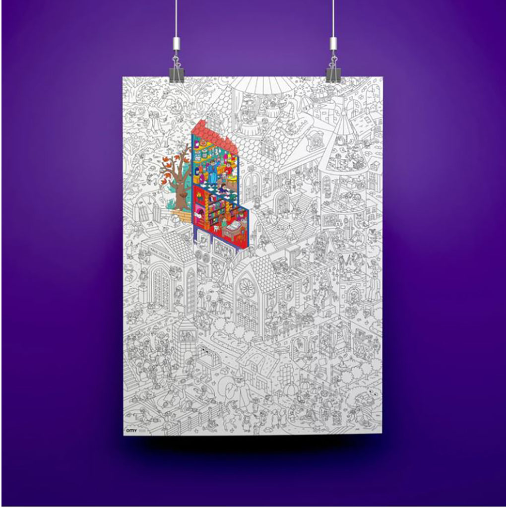 Omy stor plakat til fargelegging, Magic college