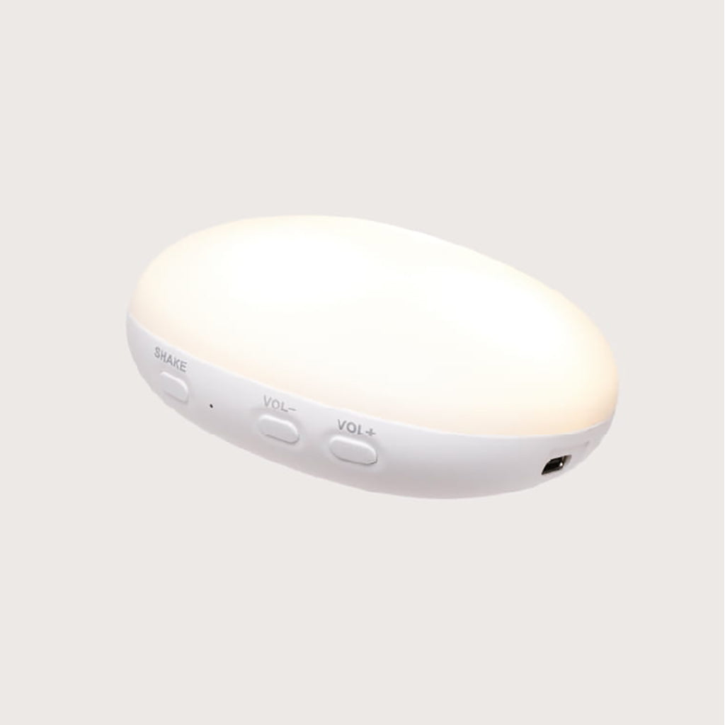 Moonie 2.0, økologisk Humming bjørn med pink noise og lampe - Cappuccino