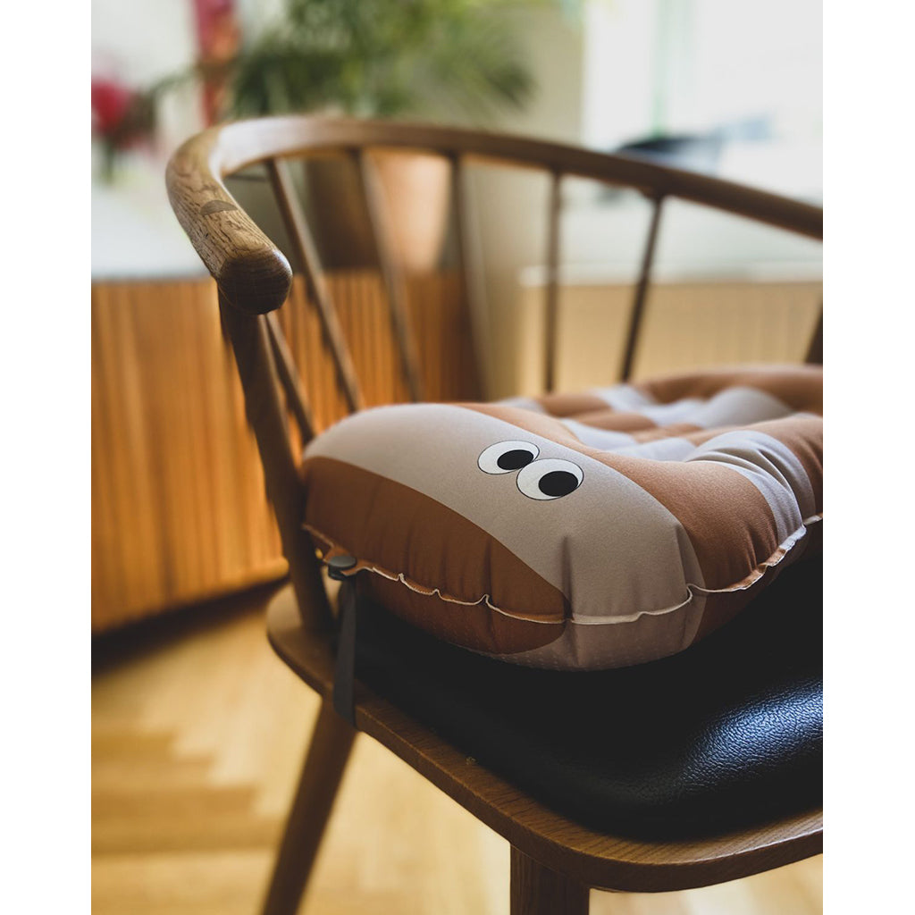 Noui Noui Have a seat, Oppustelig sittepute for barn - Stripes nude/mustard
