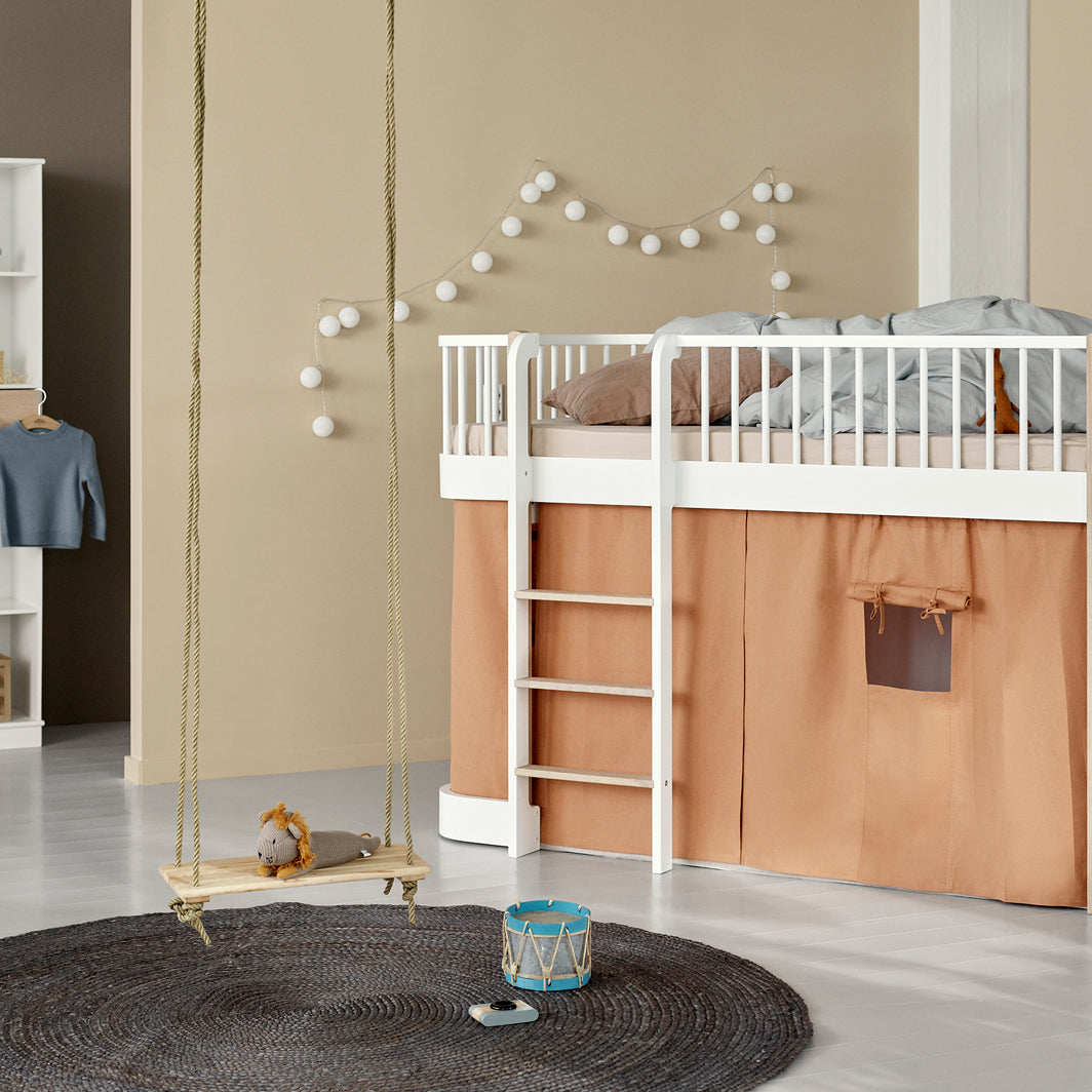Oliver Furniture Wood forheng til Original køyeseng og halvhøy seng, Karamell (128 cm)