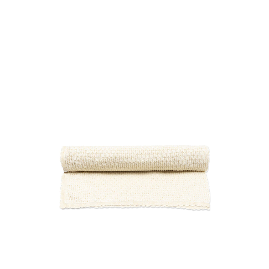 Fanga Fontana babytæppe, Venti Pointelle, GOTS - Antique white