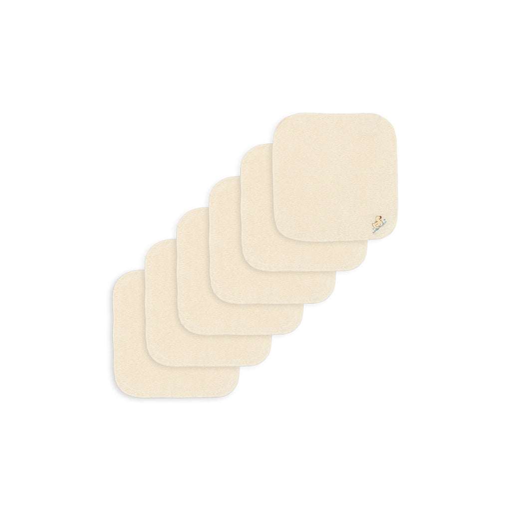 Fanga Fontana Figo Terry vaskeklut, GOTS, 6-pakning - Antique white