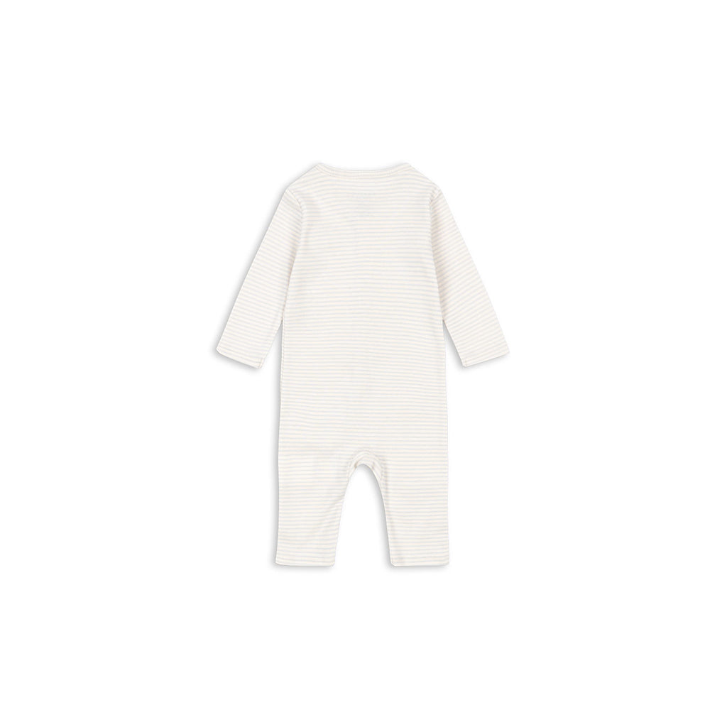 Fanga Fontana Fio body med lange ermer, Tea stripe gray dawn - str. 1 - 6 mnd.