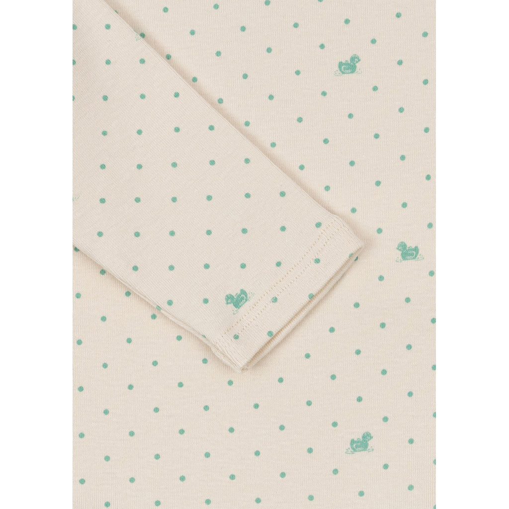 Fanga Fontana Bello bodystocking med lange ermer, Lago verde – størrelse 1–9 måneder.