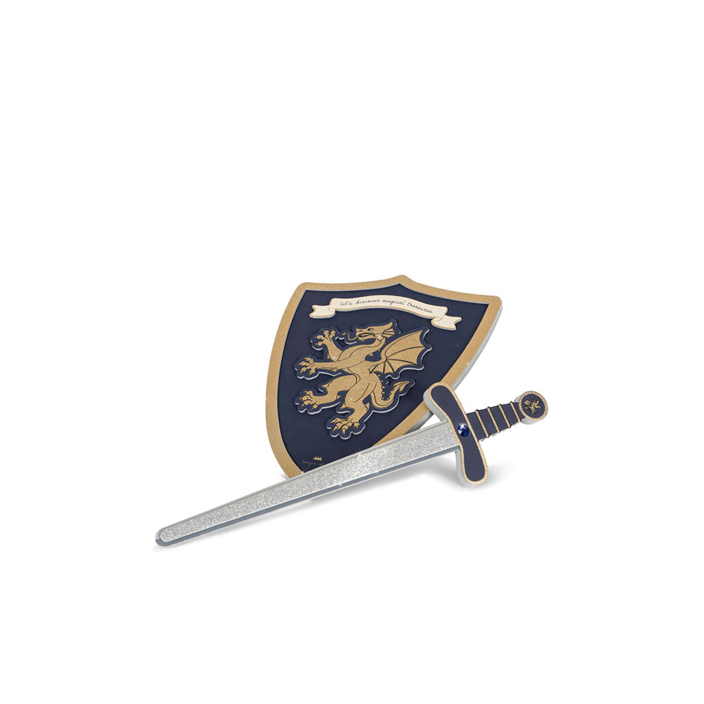 Konges Sløjd Riddersæt Midnight Navy med sværd og skjold