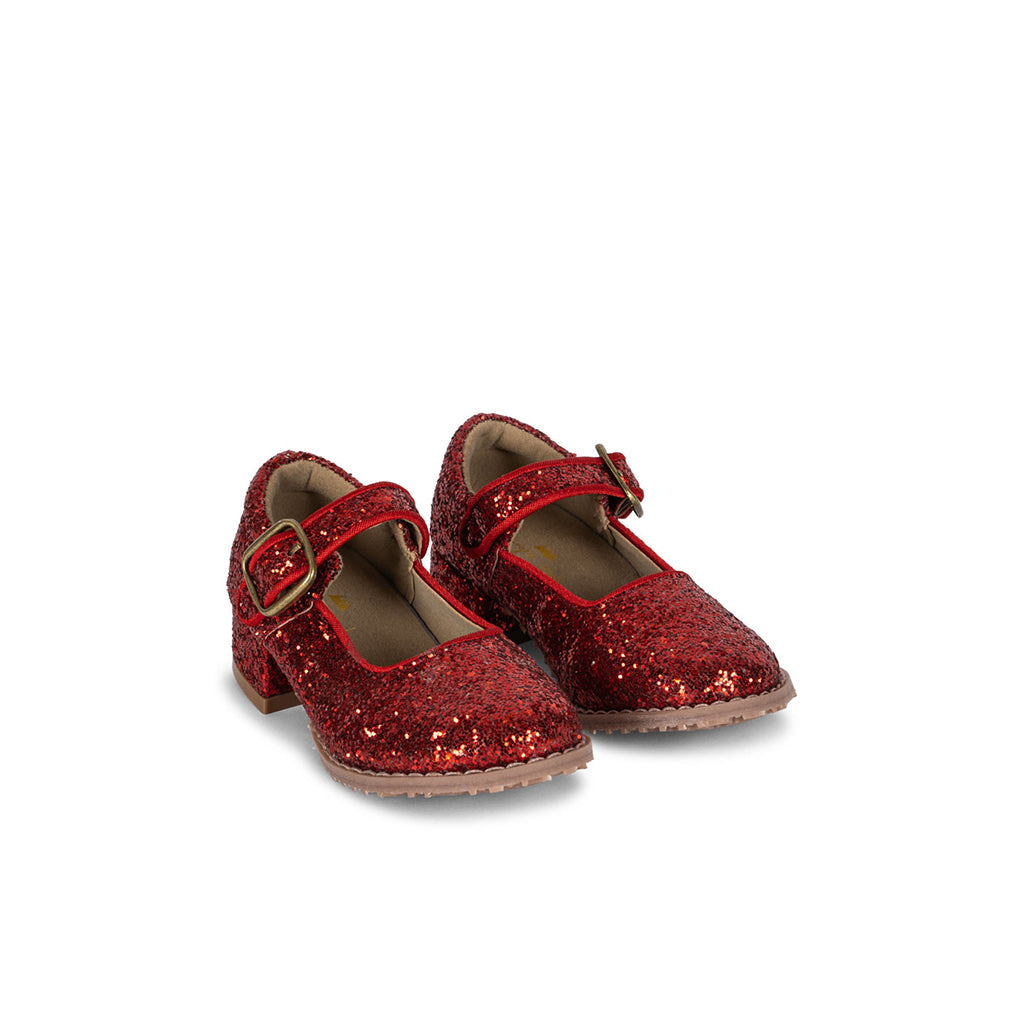 Konges Sløjd Glitter fe-kostyme, Ma grande cerise, kappe og sko - str. i sko 23-30