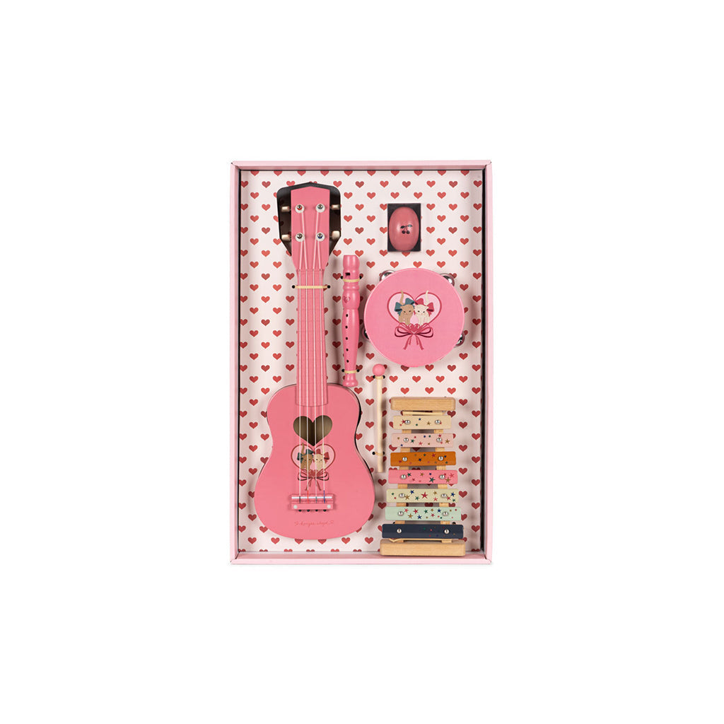 Konges Sløjd Sett med musikkinstrumenter, All I wish for - Bow kitty pink