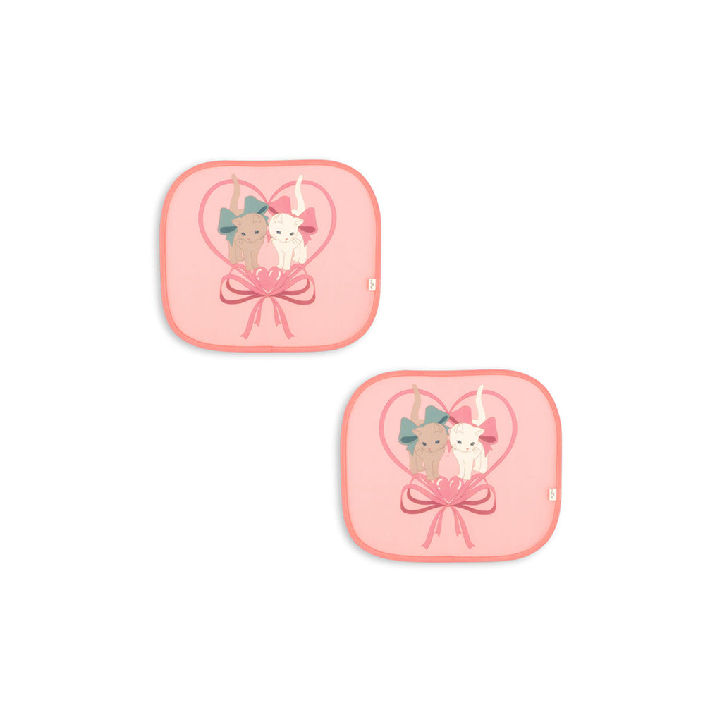 Konges Sløjd, Bilsolskjerm, solbeskyttelse for bilvinduer, 2-pakning - Kitty bow