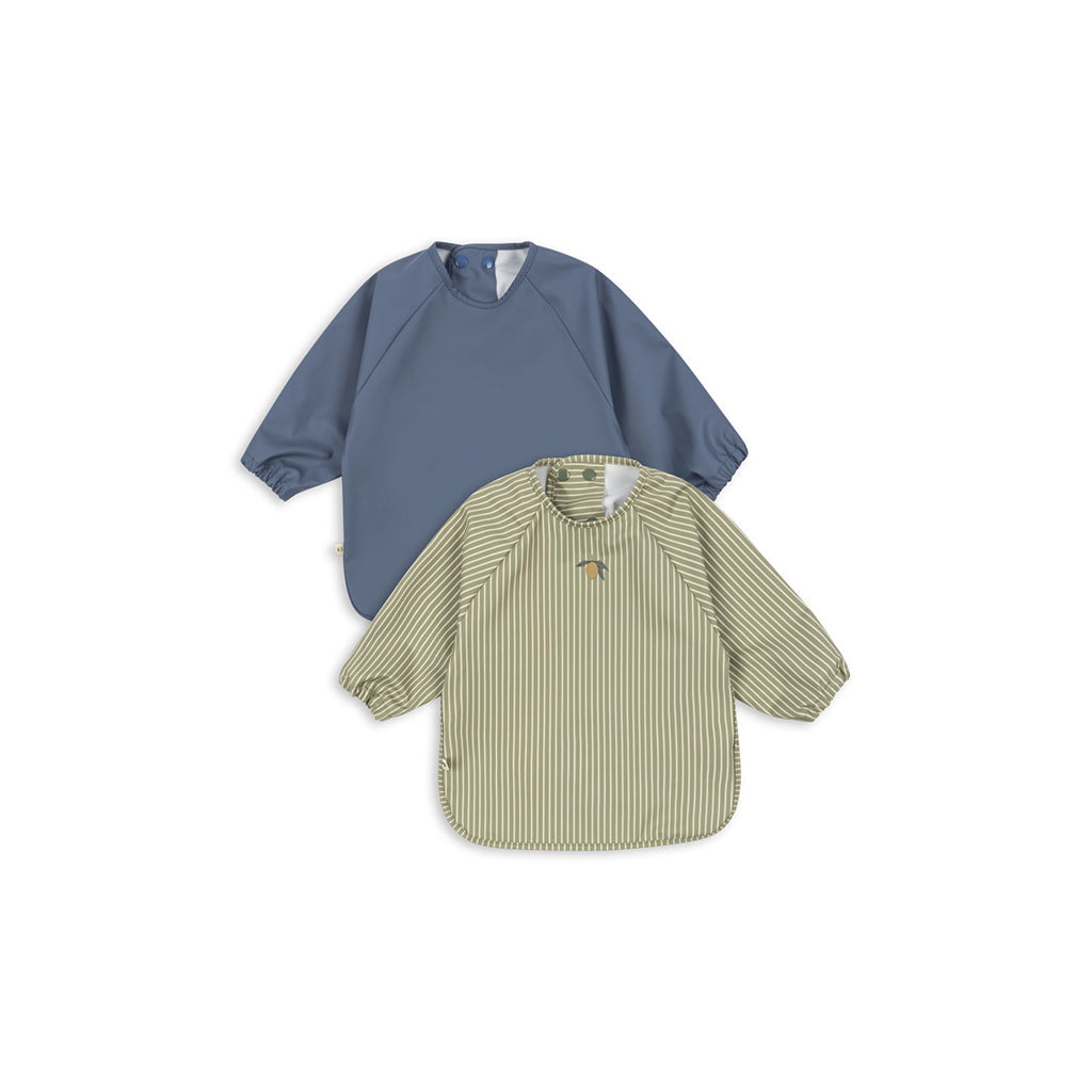 Konges Sløjd Konges Sløjd Spisesmekke med ermer, 6 mnd. - 3 år - Tea stripe/ Flint stone