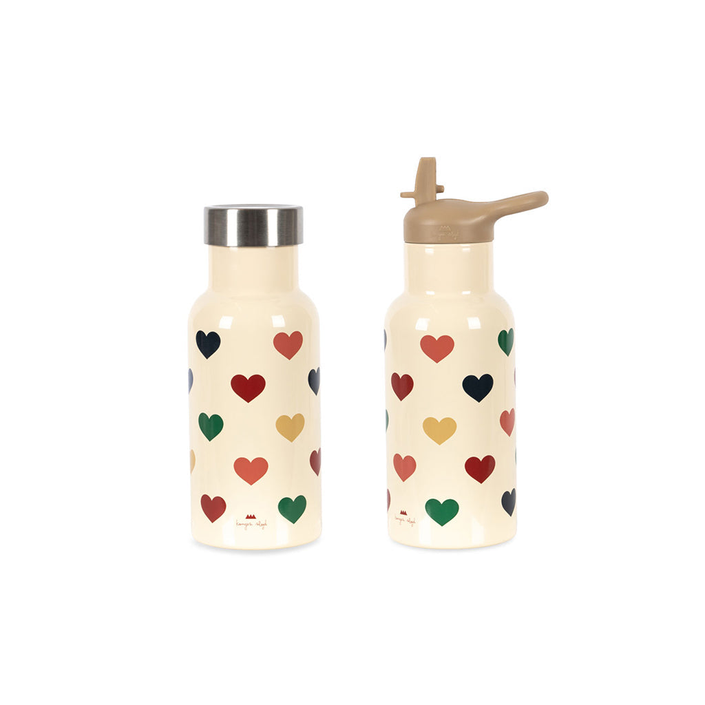 Konges Sløjd Termosflaske, Bon coeur coloré - 1 flaske 2 lokk