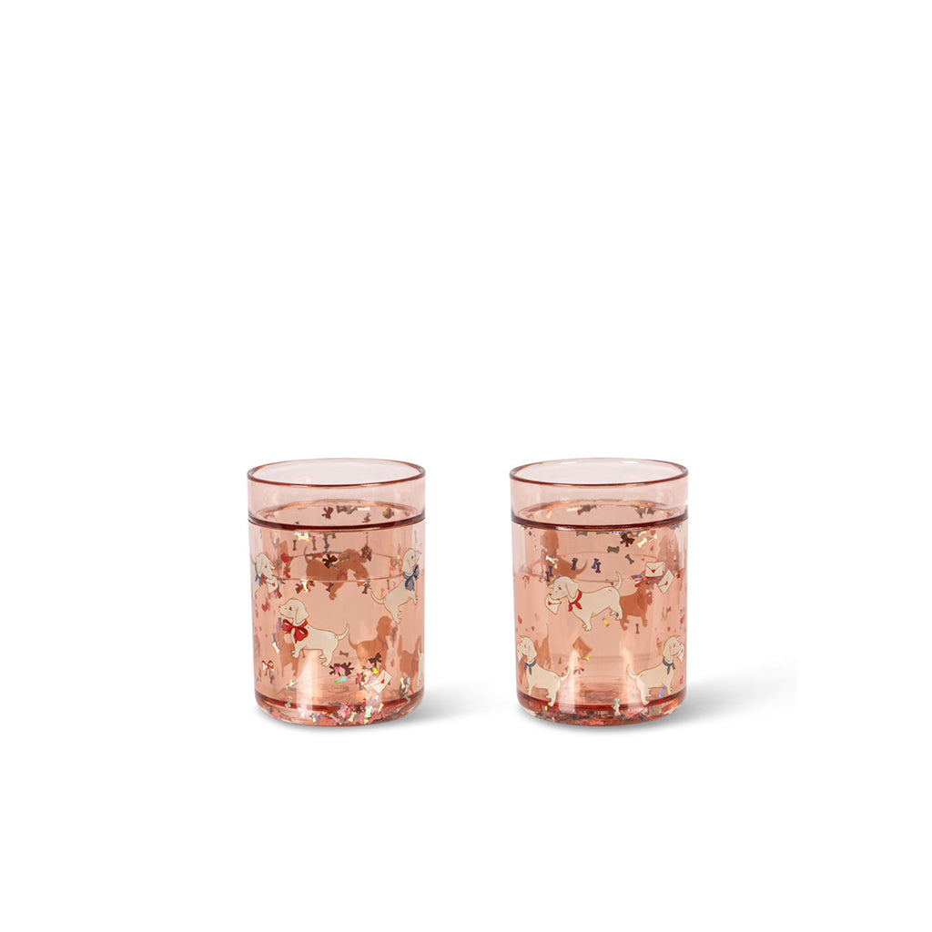 Konges Sløjd glitterkopp, 2-pak – Woof letter rose