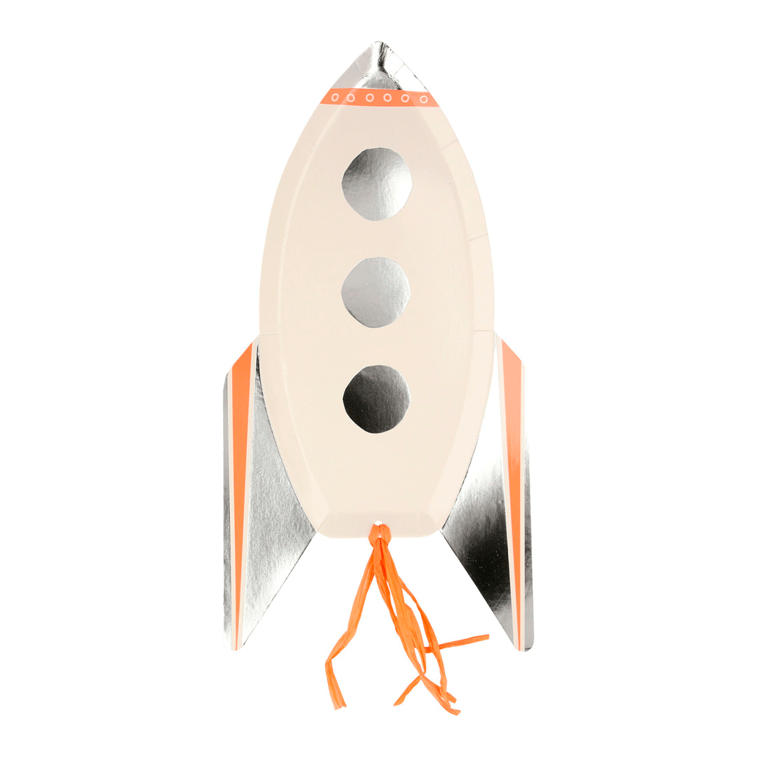 Meri Meri papptallerkener, Romskip - 8 stk.