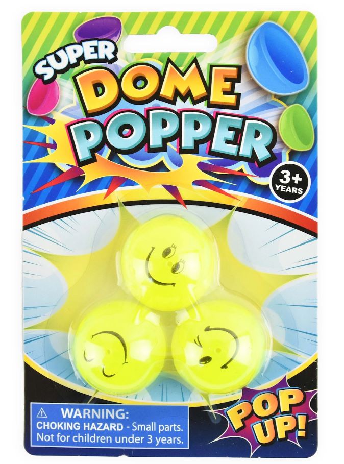 Robetoy Smiley Poppers legetøj 3 gule bolde pakke