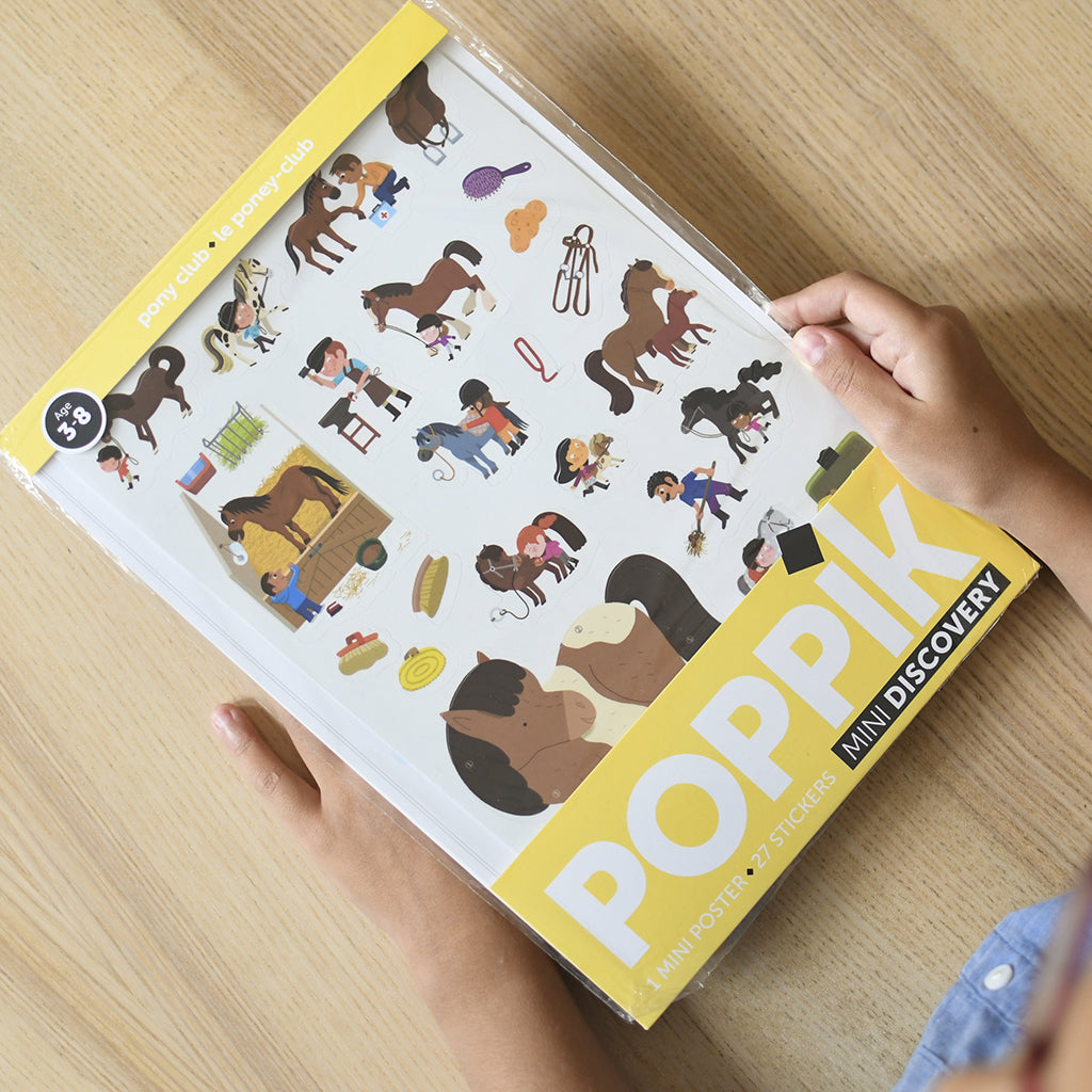 Poppik klistremosaiKK i papir, plakat m. 27 klistremerker - Pony club