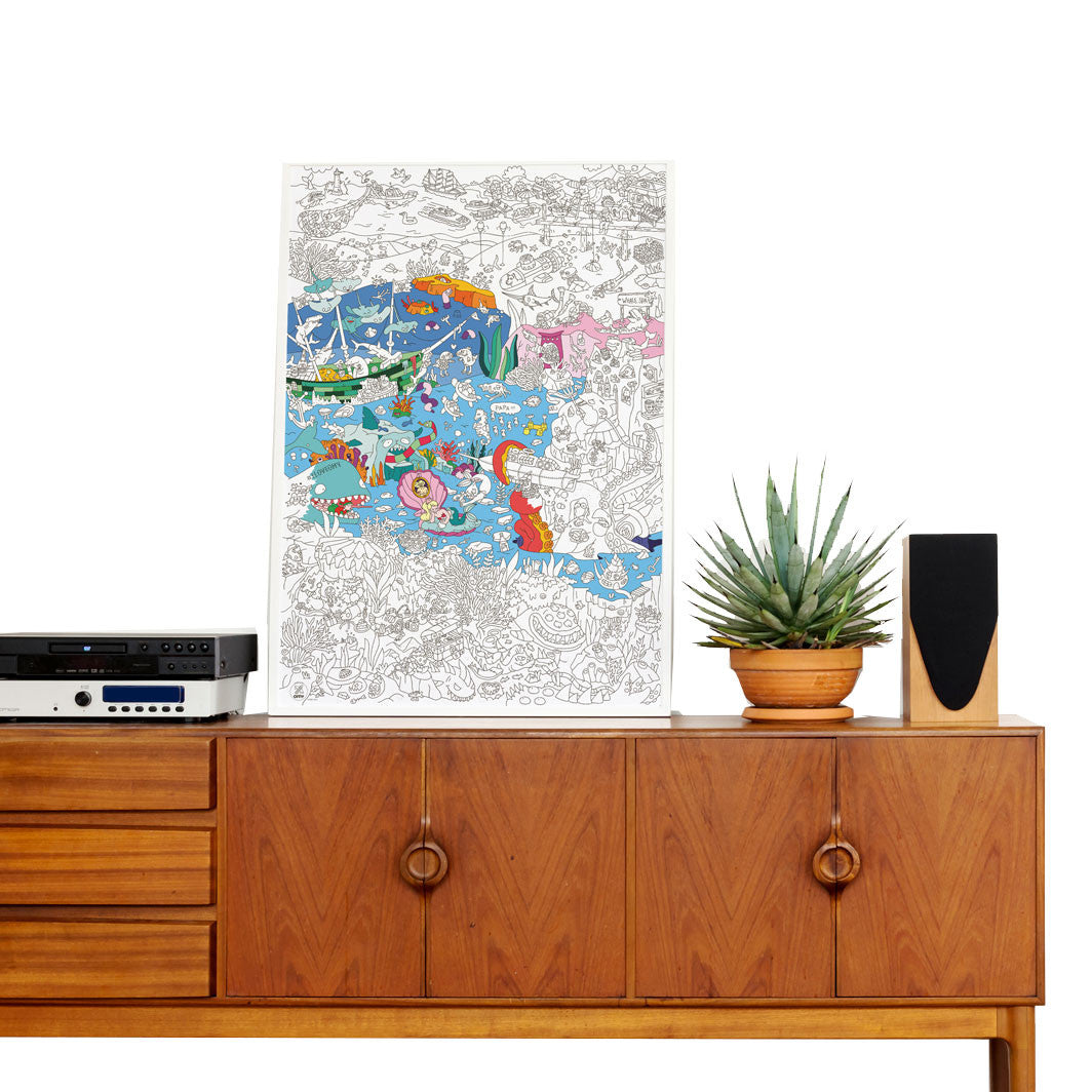 Omy stor plakat til fargeleggning, 70 x 100 cm - Dinos