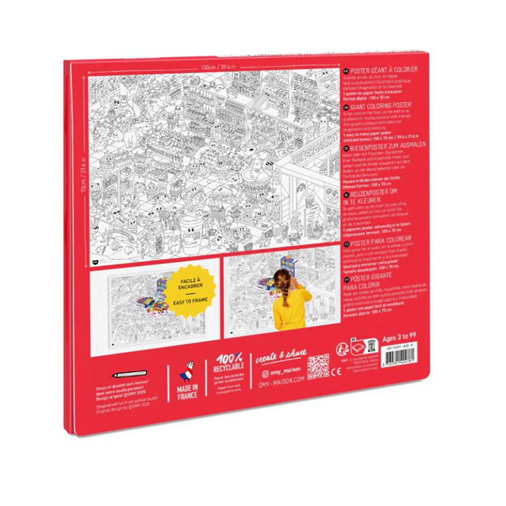 Omy stor plakat for fargelegging, Supermarket