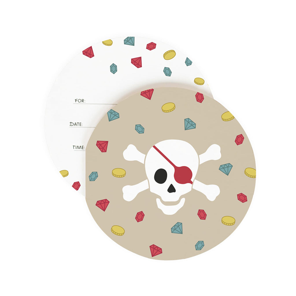 My Little Day runde piratinvitationer, 8 stk