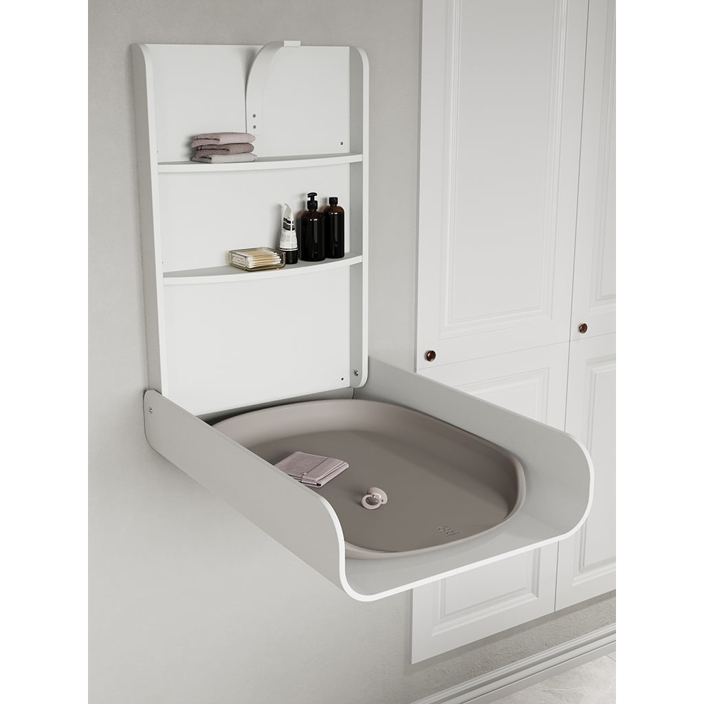 Sebra Vegghengt stellebord i tre, Classic white