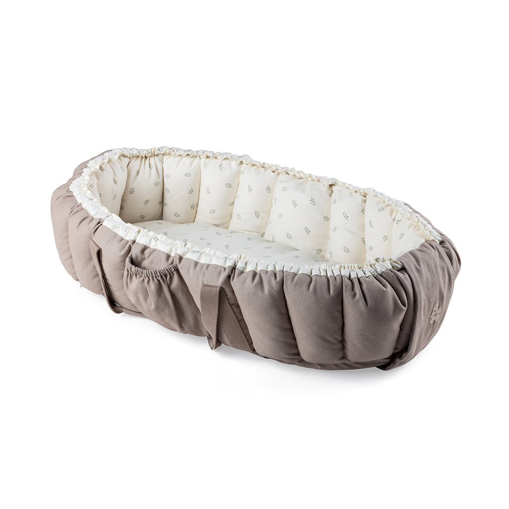 Sebra 3-i-1 babynest, babylift og lekematte, Sophora Leaves - Beige