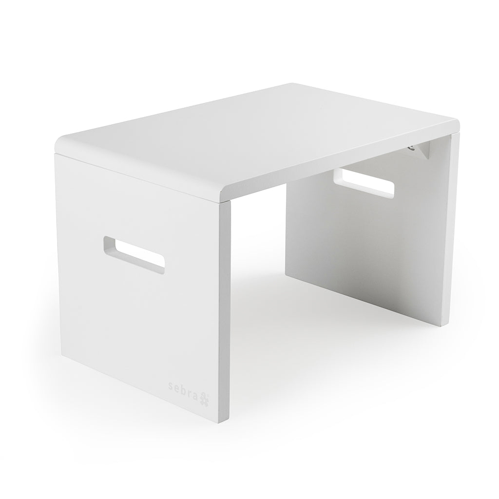 Sebra Skammel i træ - classic white