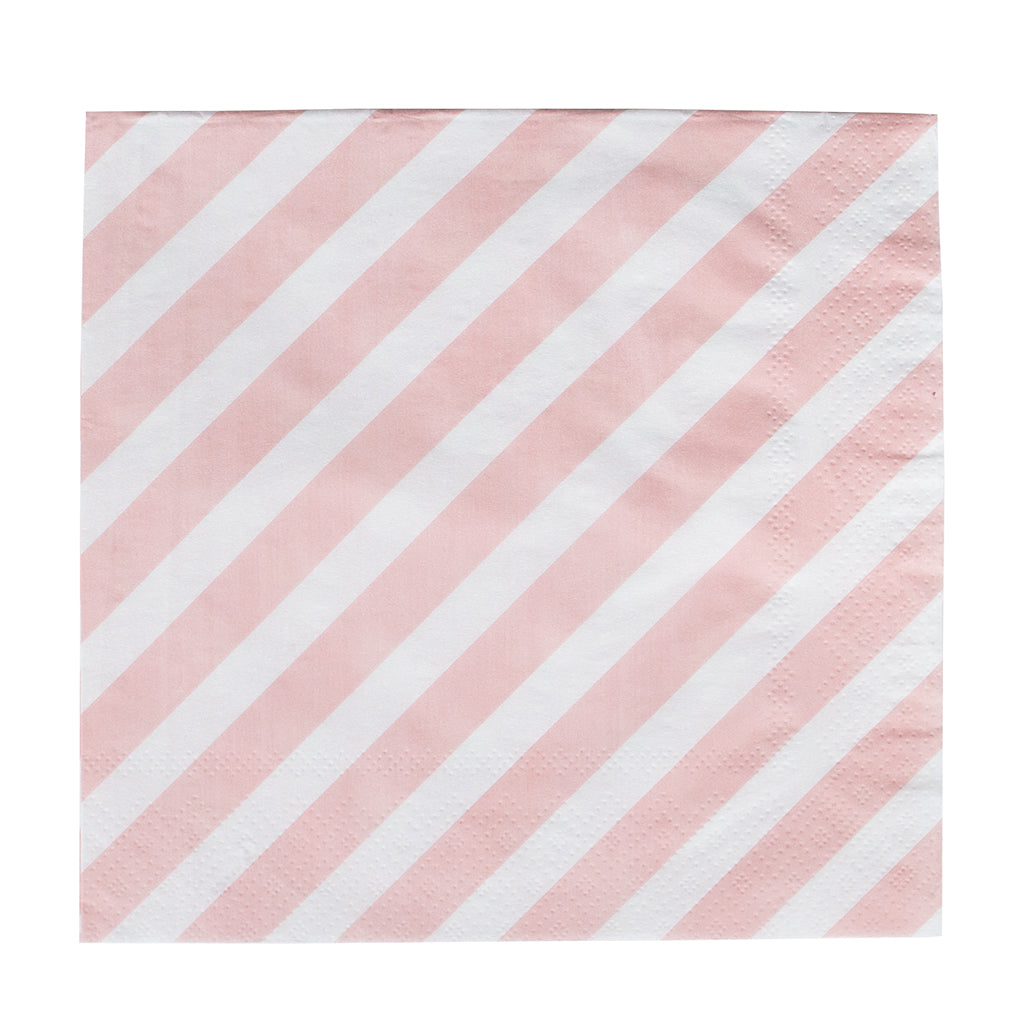 My Little Day servietter, Rosa striper - 20 stk