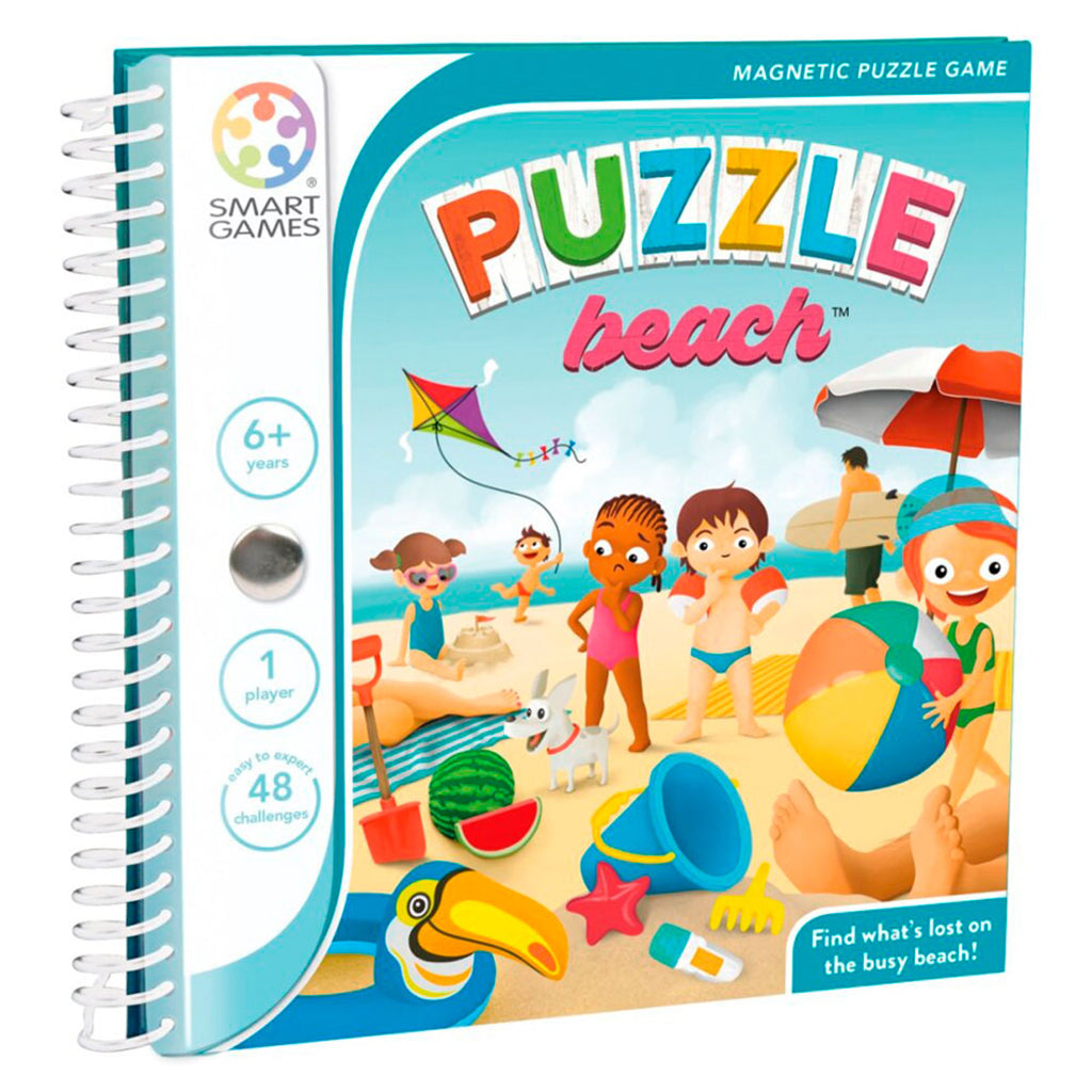 SmartGames Puzzle Beach magnetisk puslespil bog med strandtema