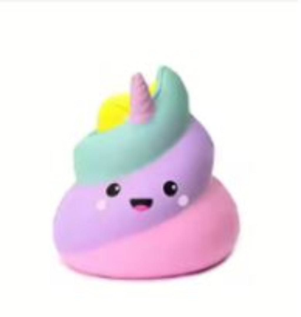 Regnbuefarvet enhjørning poo squishy legetøj