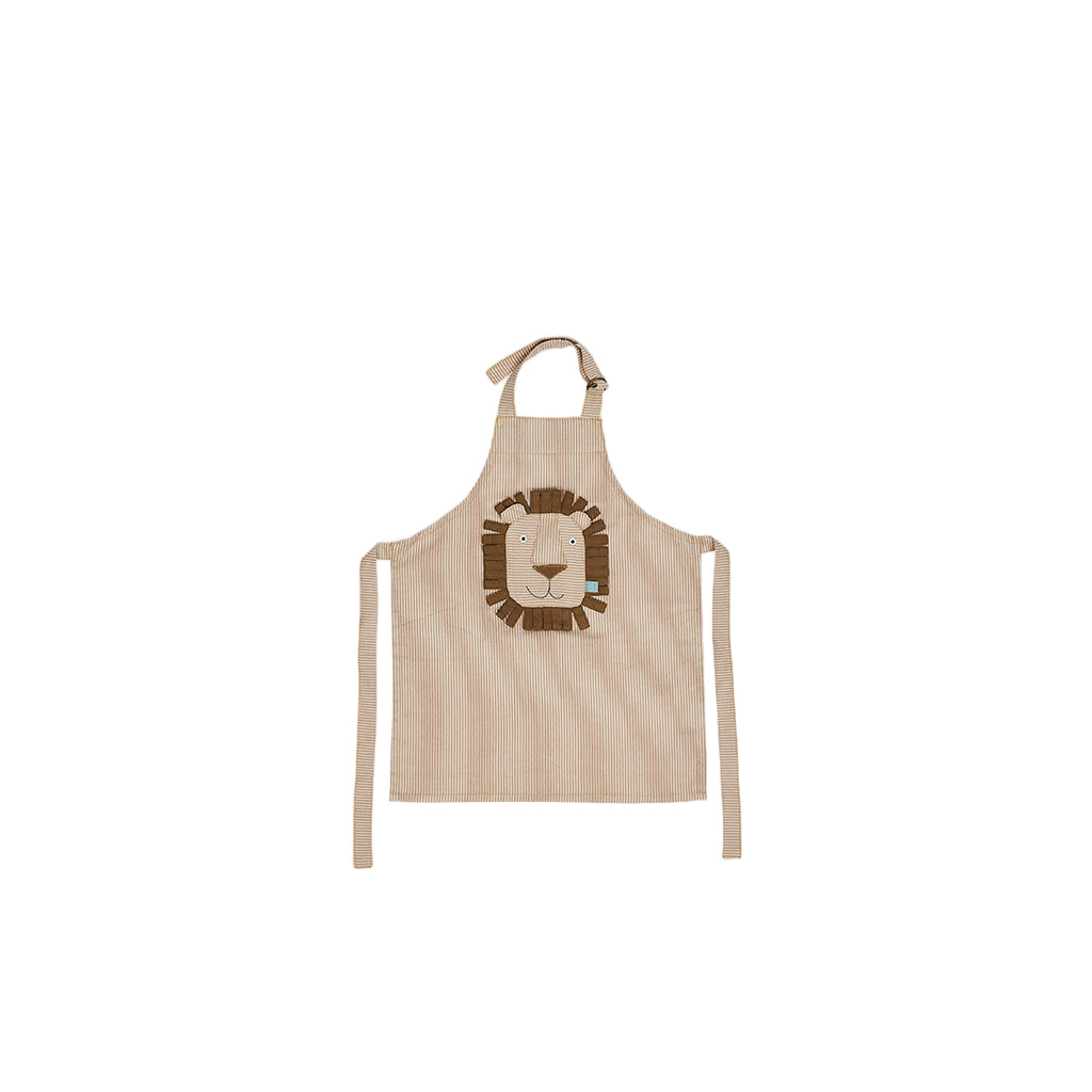 OYOY Forkle for barn, Stripet Denim Løve