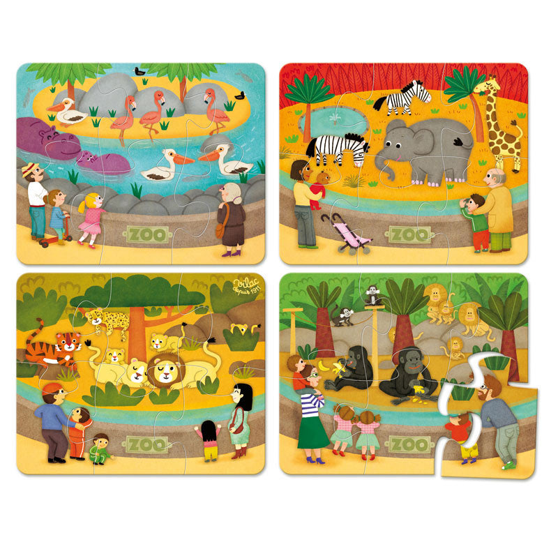 Vilac puslespill Zoo, 4 stk
