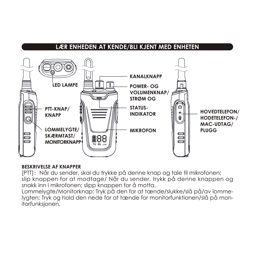 Kidywolf walkie talkie til barn, Kidytalk - Blå/Rød