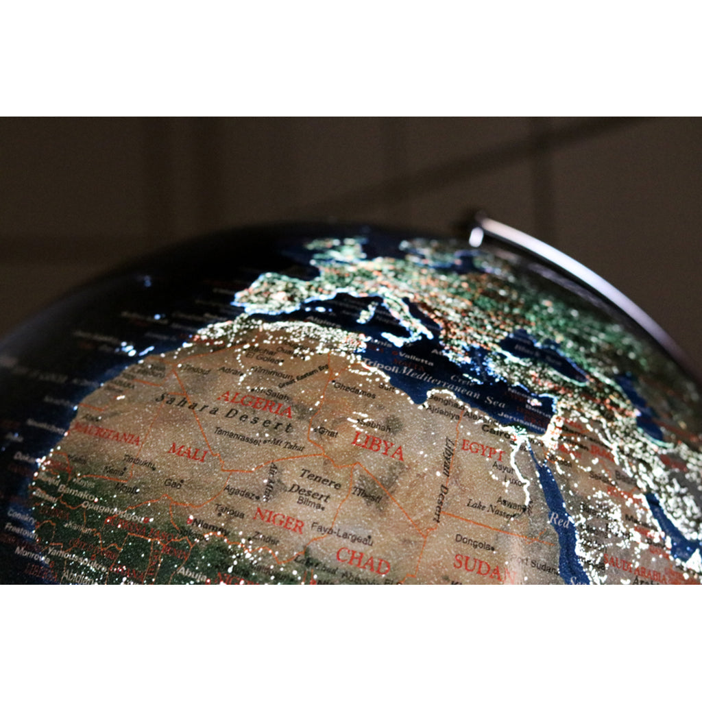 Globuslampe Vintage, Globus med belysning - City lights